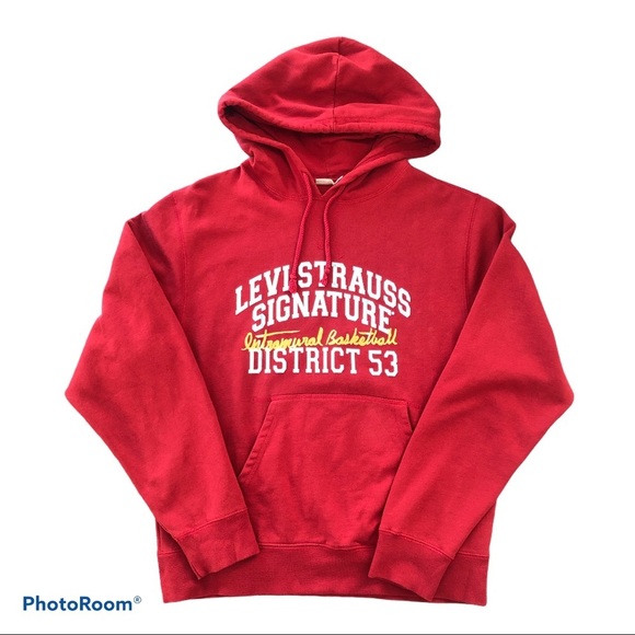 Levi's Signature Red Men's Pullover Hoodie - Picture 1 of 8
